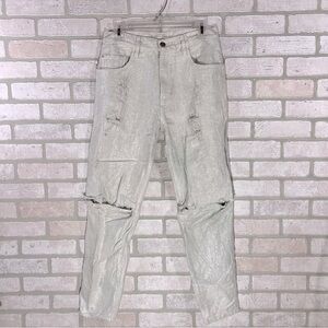 Each X Other Paris Distressed Ripped High Rise Relaxed Fit Jeans Size 26